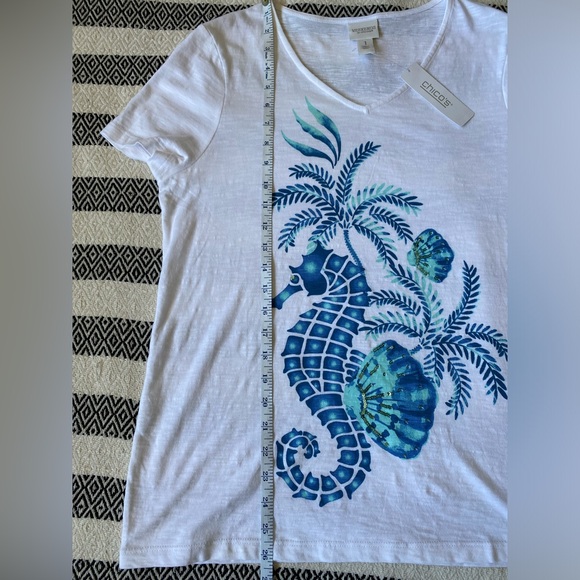 NWT Chico’s Weekends Ombre Seahorse Tee - Picture 11 of 14